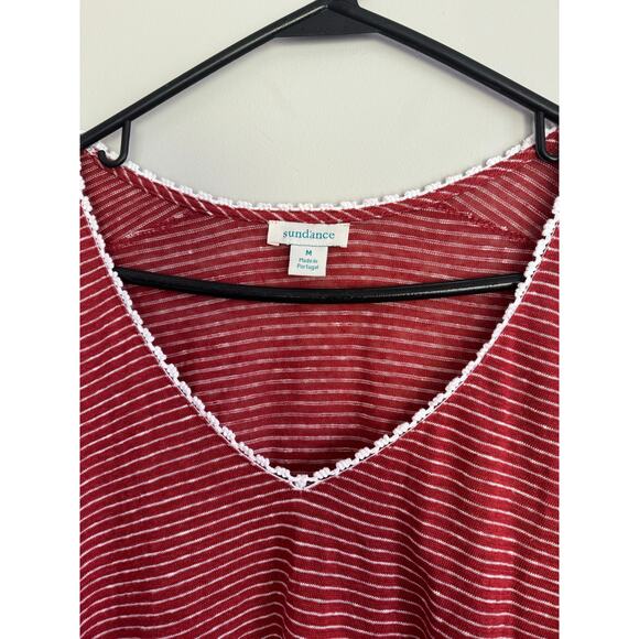 Sundance Linen Long Sleeve Mariner Journey Size Medium Nantucket‎ Red Striped - Picture 5 of 7